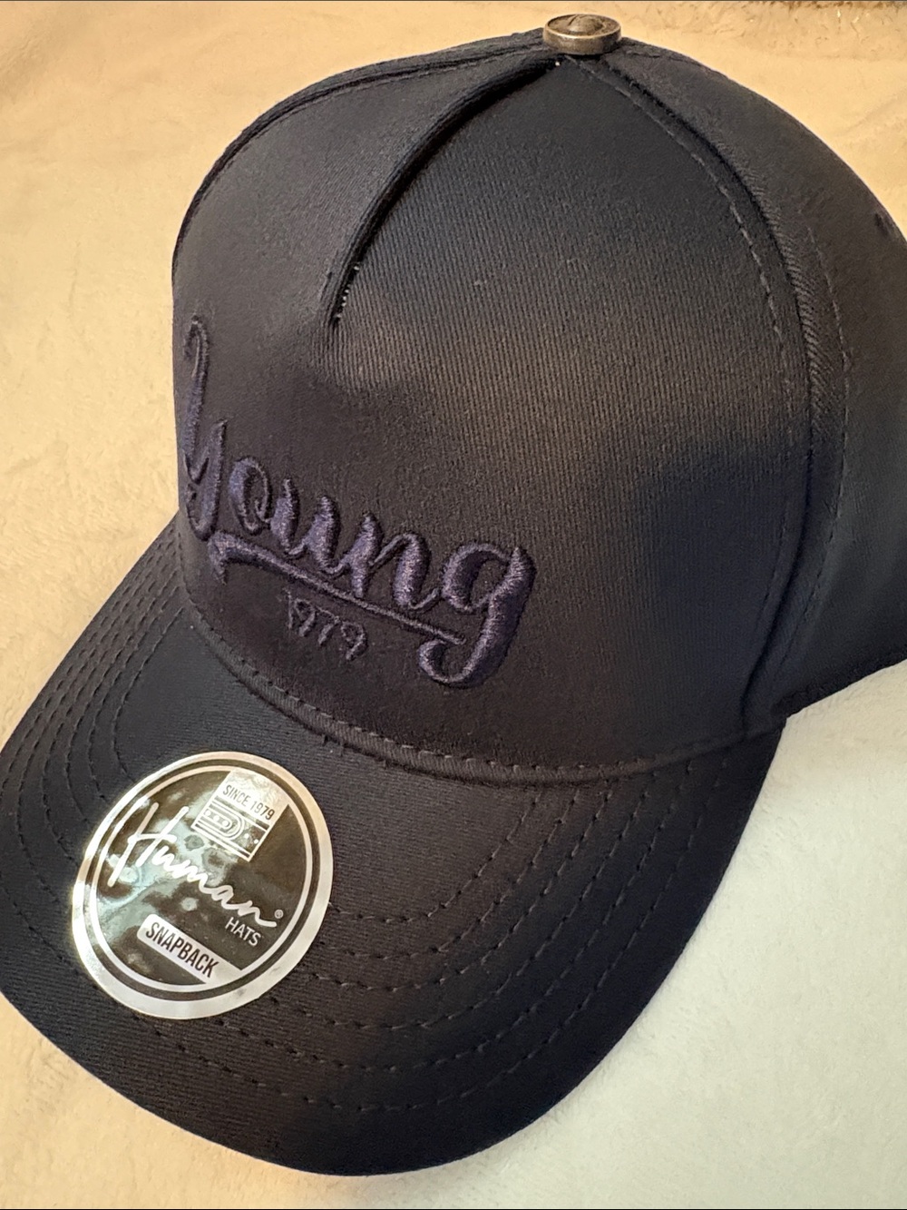 Human Hats “Young 1979”Embroidered Snapback Hat Unisex